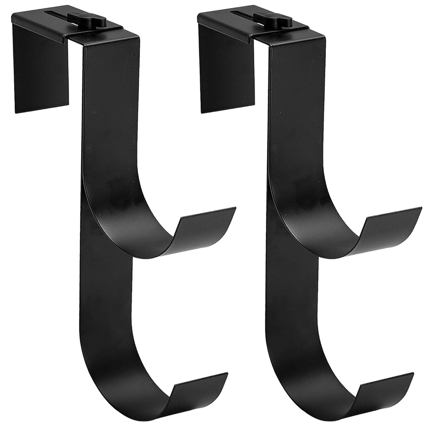 codree 2 Pcs Adjustable Pool Fence Hooks for Pool Equipment, Black Heavy Duty Fence Hooks for Pool Poles, Slipe-on Fence Hanger for Pool Hose Pool Skimmer, Fits 1.4 Inch to 3 Inch Railing