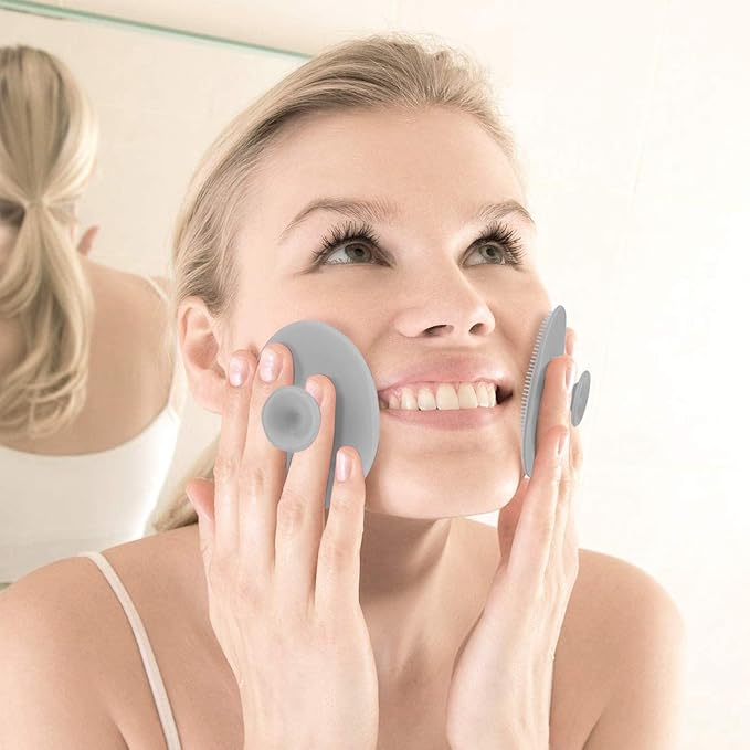 Silicone Face Scrubber Exfoliator Facial Cleansing Pads Precision Pore Cleansing Pad Acne Blackheads Removing Face Brush Baby Shower Tool Brushes, Valentine's Day Gift for Makeup Lover