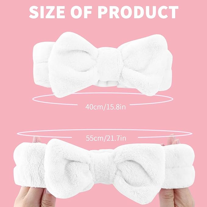 WSYUB Spa Headband, Makeup, Fluffy Makeup Headbands, Slumber Party Supplies, Facial Headbands Headband for Washing Face, Bow Hair Band