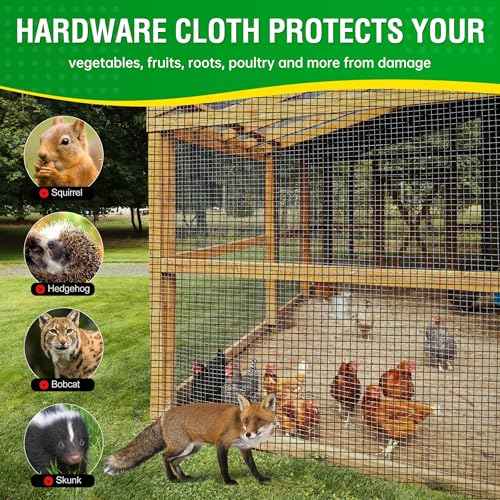 Dynabyte Vinyl Coated Black Hardware Cloth 1/2 inch 24 x 100 ft 19 Gauge, Rust and Corrosion Resistant, Easy to Bend Simple Installation, Chicken Wire Mesh, Garden Fence, Gopher Wire Cloth