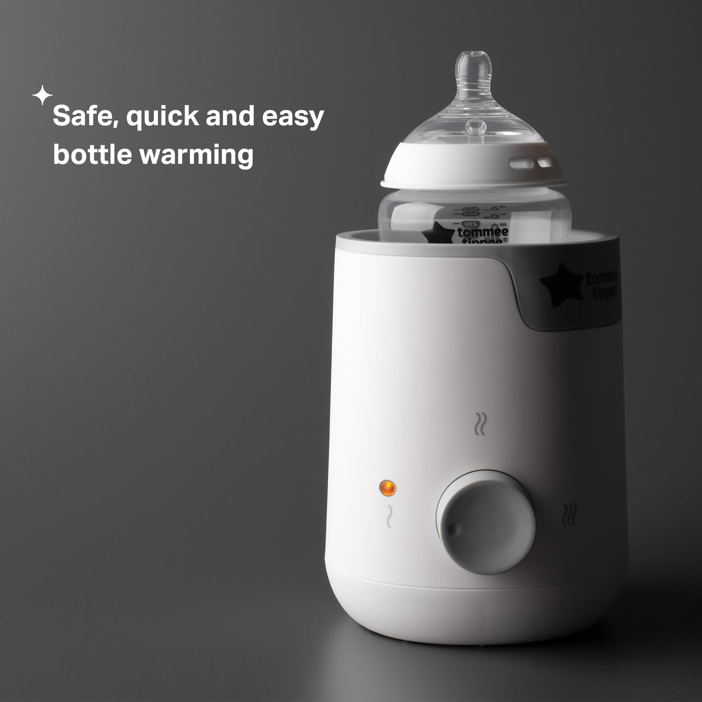 Tommee Tippee Easiwarm Bottle Warmer, Warms Breast Milk and Formula Bottles to Body Temperature in Minutes, Automatic Timer, One-Dial Operation, White