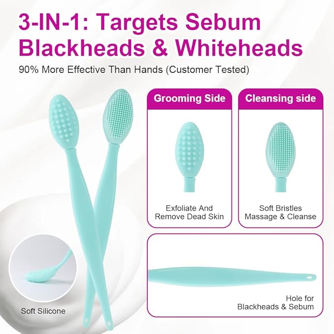 Lip Scrub Brush - 12 Pcs Lip Scrubber Dual-ended Lip Exfoliator Brush,2-in-1 Silicone Lip Brushes Lip Mask Applicator Lip Scrub Tool