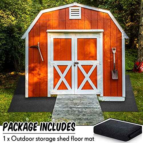 Haull Outdoor Storage Shed Floor Moat Waterproof Outdoor Carport Mat Thickened Soft Patio Furniture Pad Washable with Non Slip Backing, Storage Shed Not Included(8.2 x 10.2 ft)