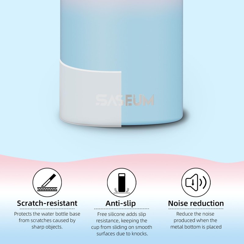 SASEUM Sport Water Bottle 18oz Stainless Steel Double Wall Vacuum Thermal Mug with Leak Proof Spout Lids, Wide Mouth Metal Insulated Water Jug for Gym and Travel（Blue Pink）