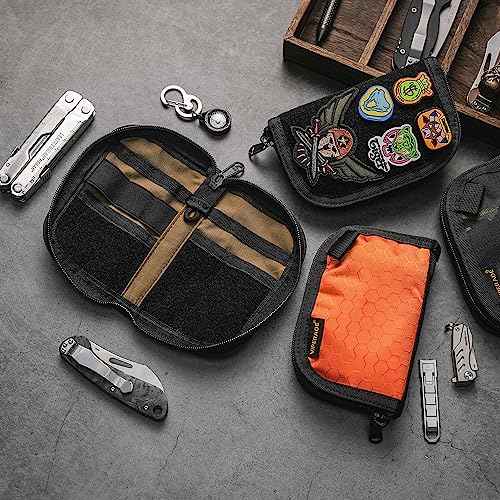 VIPERADE VE20 EDC Pouch Small Pocket Organizer with 8 Compartments, Pocket Tools Pouch with Patches Display Panel, Mini Organizer Bag for Men