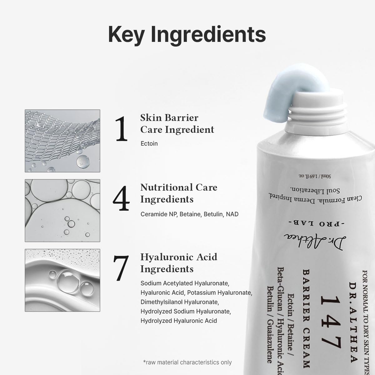 Dr.Althea 147 Barrier Cream | Daily Skin Barrier Care | Deep Hydrating with Hyaluronic Acid & Ceramides | Korean Vegan Skincare for All Skin Types | 1.69 Fl Oz (Ver.2 - Pack of 1)