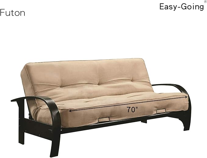 Easy-Going Futon Slipcover - Reversible Sofa Cover, Armless, Water Resistant - Pets & Kids (Chocolate/Beige)