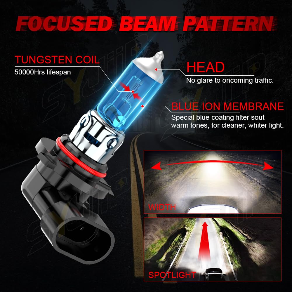 Upgraded Halogen Headlight Bulbs Compatible for Nissan Altima 2007 2008 2009 2010 2011 2012 2013 2014 2015 2016 2017 2018, H9 H11 High Low Beam Lights Combo, 6000k White, 300% Brightness, 4-Pack