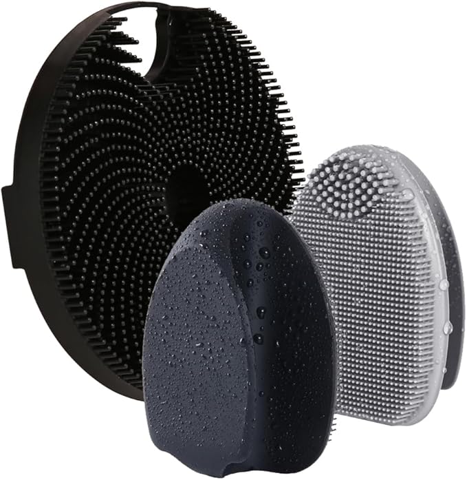 Soft Silicone Body Scrubber with 2pack Silicone Face Scrubber for Shower,Exfoliating Body Scrubber for Sensitive Skin,Silicone Body Brush Face Cleansing Brush for Pore Cleaning,Skin Care