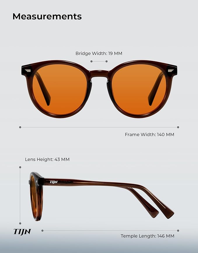 TIJN Blue Light Blocking Glasses Men Women Vintage Thick Round Rim Frame Eyeglasses