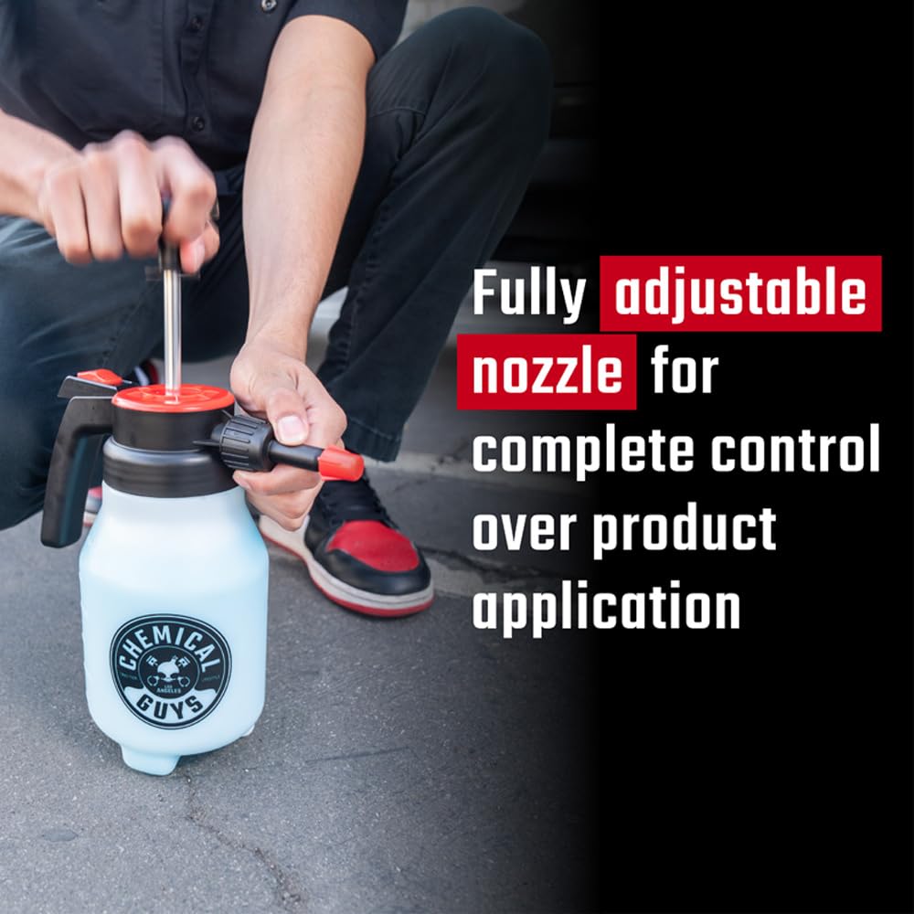 Chemical Guys Mr. Sprayer Full Function Pressure Atomizer and Pump Sprayer, Professional 50 oz Spray Bottle for Cleaning & Washing, for Home, Garden, Car Detailing, Easy Pump Action and Adjustable
