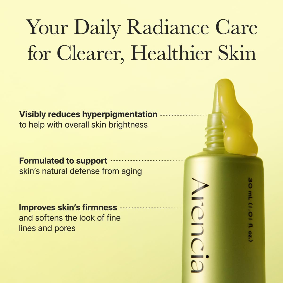 Arencia Vitamin C Booster Shot Serum with Glutathione, Niacinamide and Vitamin E for Dark Spot Care, Fine Lines & Wrinkles, Glass Skin, Korean Skincare 30ml/1.01 fl.oz