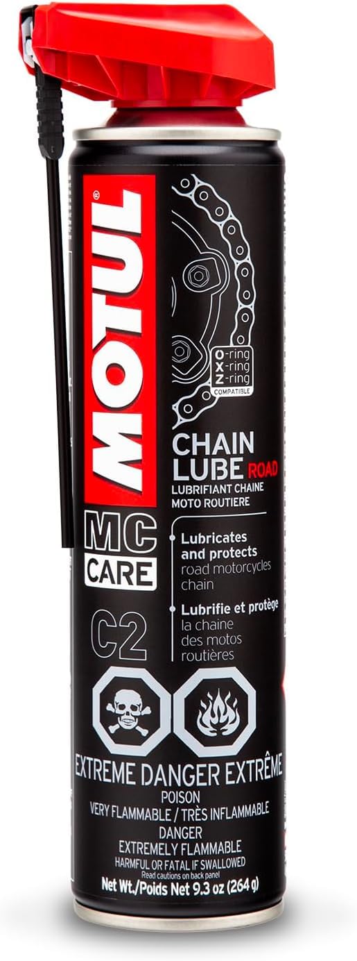 Motul C2 Chain Lube Road - Motorcycle Chain Lubricant Spray for Street & Sport Bikes, 9.3 oz Can (111819)