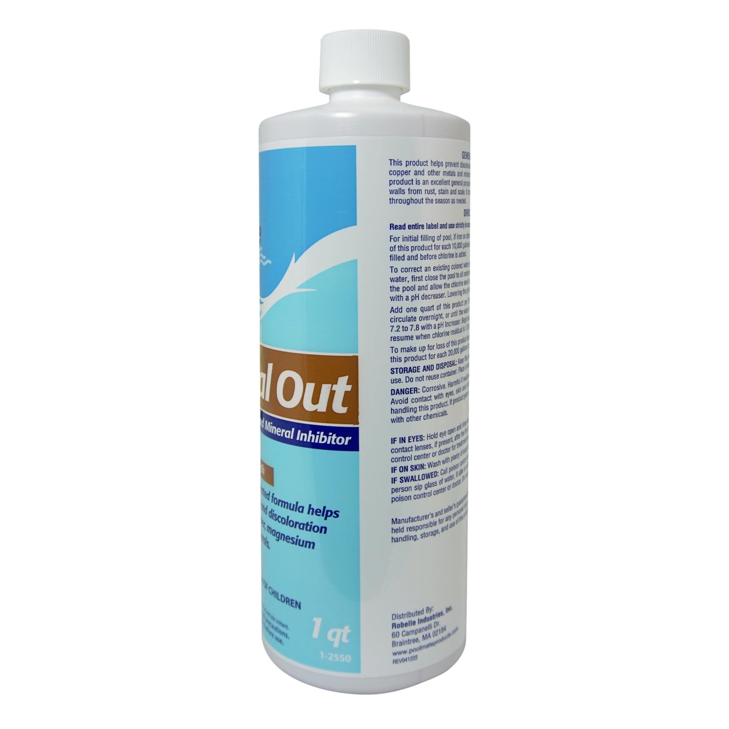 Pool Mate 1-Quart 2-Pack Concentrated Metal Out Stain and Mineral Inhibitor, Pool Metal Remover, Stain Remover, Made in USA