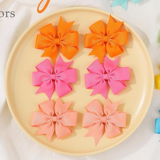 Choicbaby 2.3 Inches Mini Baby Hair Bows 60pcs Grosgrain Ribbon Toddler Hair Accessories with Alligator Clip Bow for Baby Girls Toddlers Gift