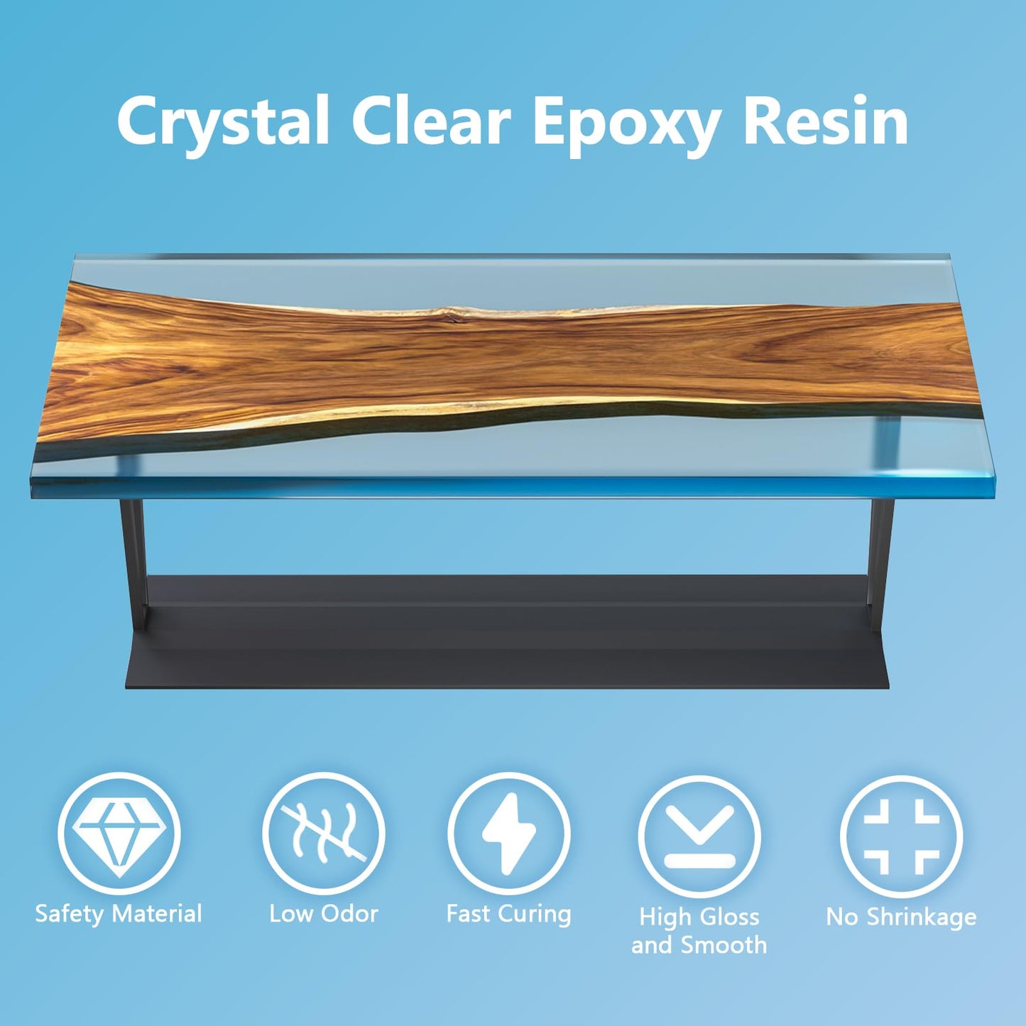 OcePor Epoxy Resin-1 Gallon, Crystal Clear Epoxy Resin Kit, No Yellowing No Bubble Art Resins Casting Resin for Art Crafts, Jewelry Making, Wood & Resin Molds(0.5 Gallon x 2)
