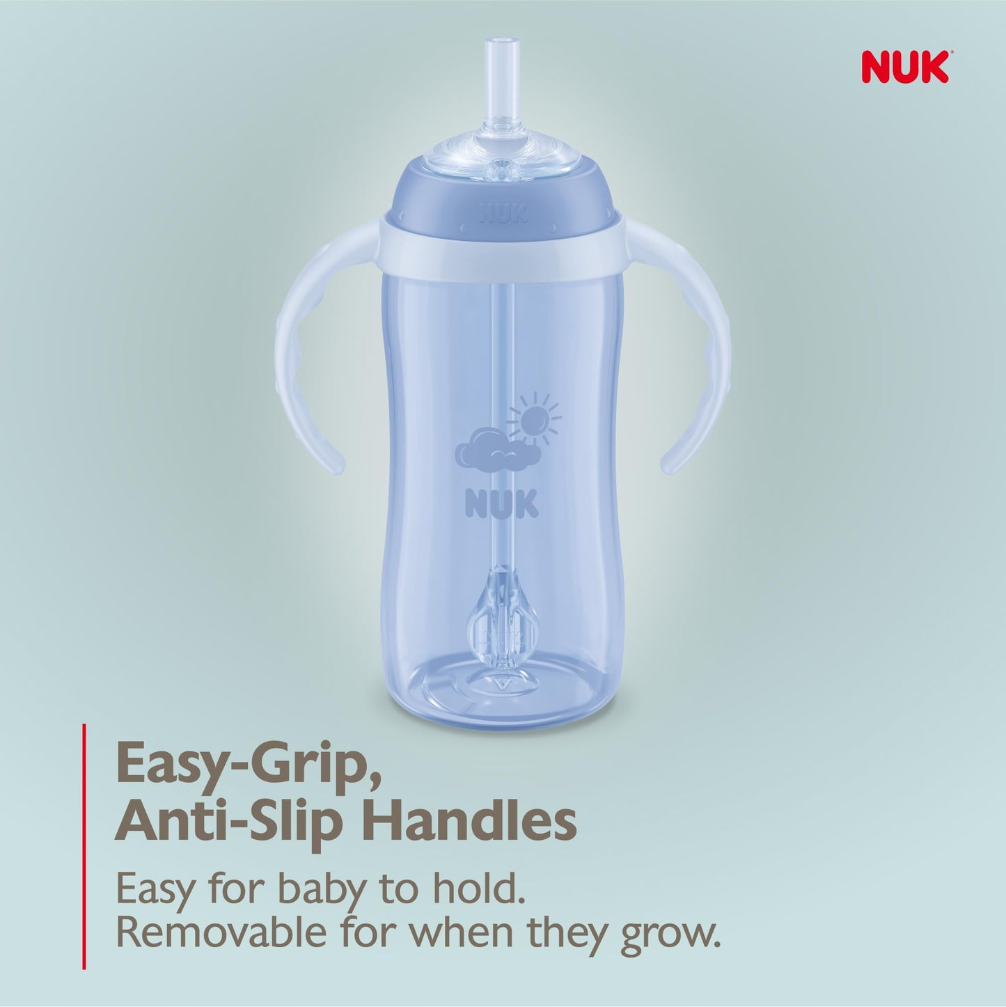 NUK Learner Straw Cup 10oz - Toddler Cup with Soft Straw for Easy Drinking Suitable for Ages 8 Months and Up