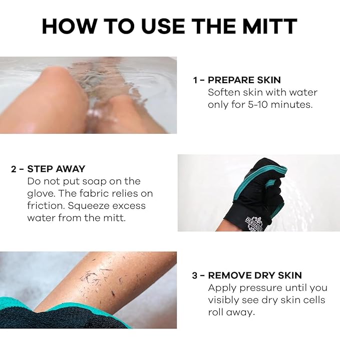 Dermasuri - Deep Exfoliating Glove - Korean Exfoliating Mitt & Body Scrubber - Keratosis Pilaris Treatment Scrub - Self Tanner Mitt & Ingrown Hair Exfoliator - Shower Gloves for Women & Men - XL