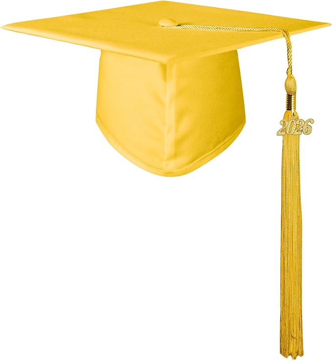 GraduatePro Matte Graduation Cap with 2026 Tassel for Adults High School and Bachelor Master 12 Colors