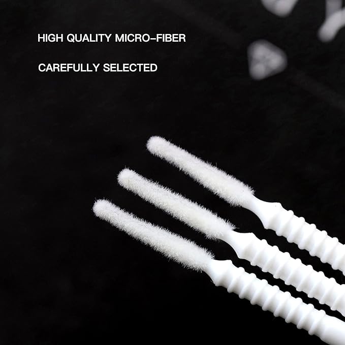i-Laesh 200pcs Micro Brushes - Precision Microswabs for Eyelash Extensions, Lash Mascara Applicators - Ideal for Eye, Dental, Lashes, Brows, Personal Care - Black (Replacement - Pro Grip)