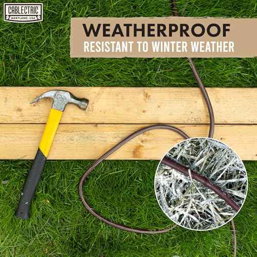 Brown 100' Extension Cord, 16/3 Heavy Duty Cable with 3 Prong Grounded Plug for Safety, 15 AMP for Garden, Lawn, Tools & Major Appliances, 100' Outdoor Extension Cord 3 Prong