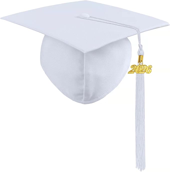 Graduation Cap with 2026 Tassel Year Charm Black Graduation Cap for High School & Bachelor
