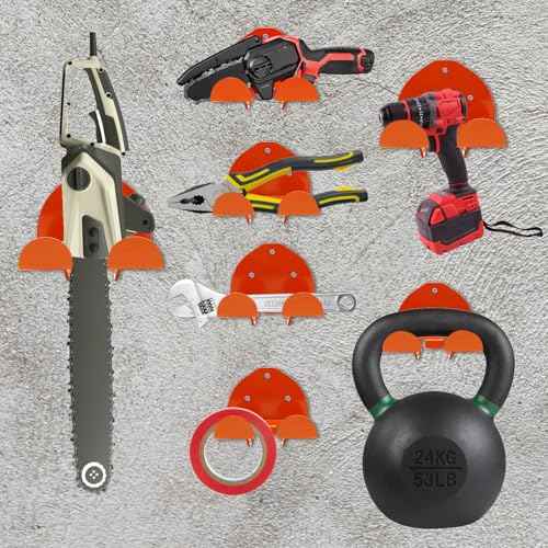 Garage Organizer Wall Hanger,2 Pack Heavy Duty Trimmer Rack Weed Eater Rack - Garage Organization For Grass Trimmer, Hedge Trimmer, Weed Whacker & Garden Tools Storage