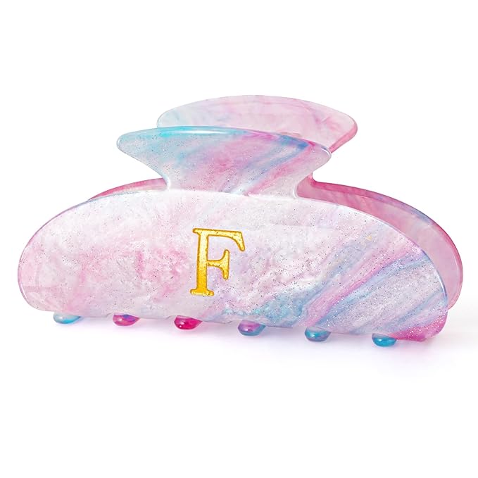 Teen Girl Gifts Trendy Stuff | Letter Hair Clips,Cute Initial Hair Clips for Girls,8-18 Year Old Girl Birthday Gifts,Hair Claw Accessories - Lavender,F