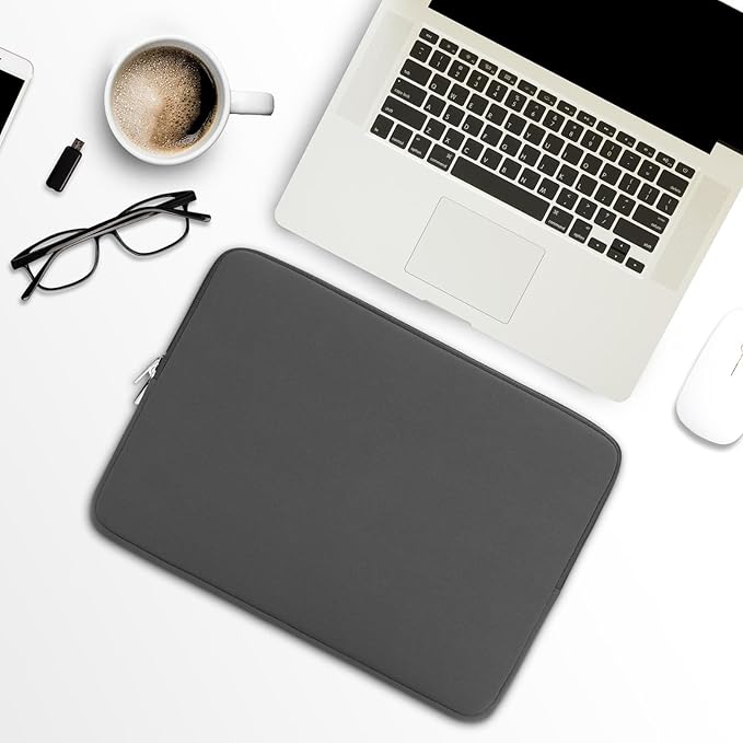RAINYEAR 15.6 Inch Laptop Sleeve Protective Case Soft Carrying Zipper Bag Cover Compatible with 15.6" Notebook Computer Ultrabook Chromebook (Gray)