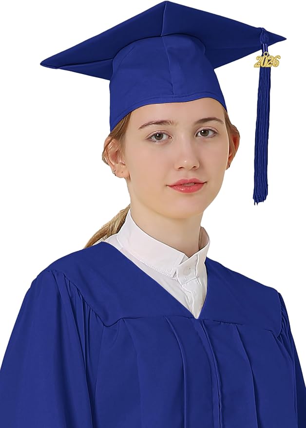 GraduatePro Matte Graduation Cap with 2026 Tassel for Adults High School and Bachelor Master 12 Colors
