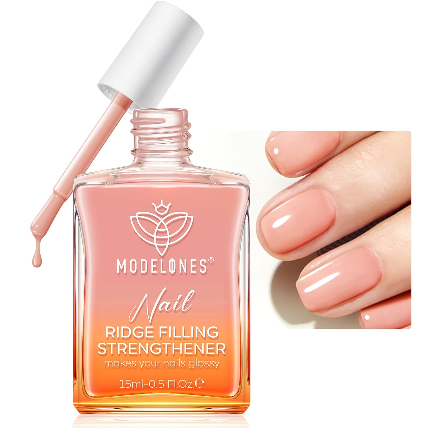 MODELONES Gel Nail Strengthener Sets Nude Pink Nail Polish Nail Hardener Extra Strong and Growth 6 Colors Soak Off Gel Nail Art Decrations Manicure Tools Set with Gift Box