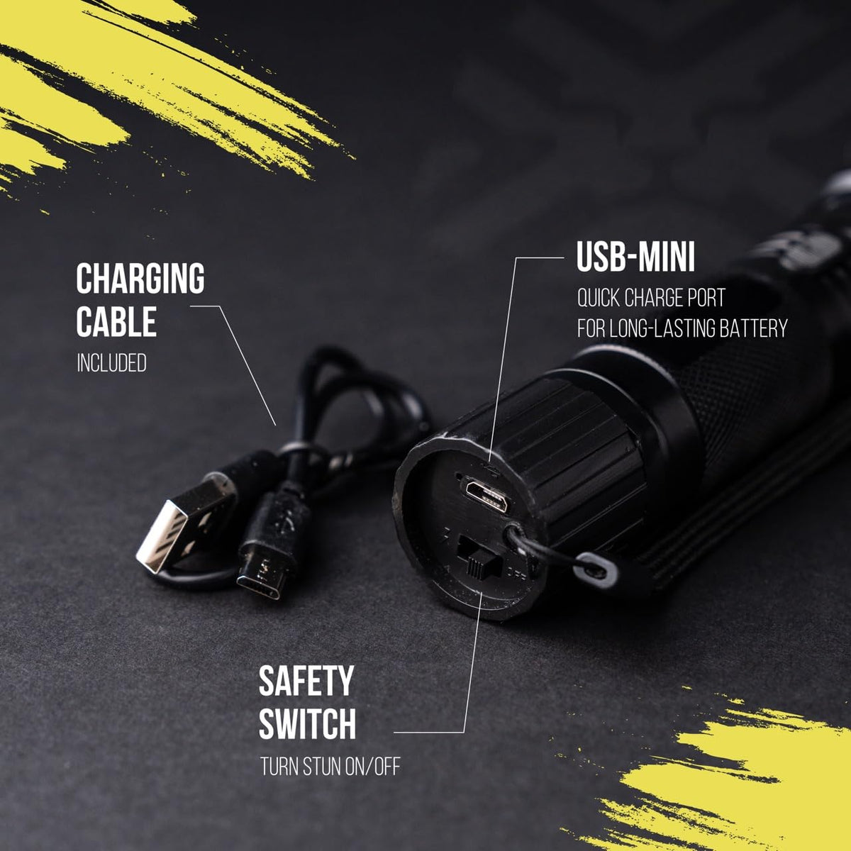 Pain Safari 2-in-1 Stun Gun Flashlight | Rechargeable Stun Gun for self Defense Men Women | Palm-Sized | 150-Lumen, 9,000 Volts to Deter Attackers