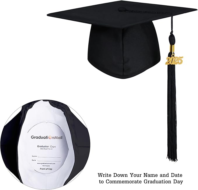 GraduationMall Matte Graduation Cap with 2026 Tassel for High School & Bachelor