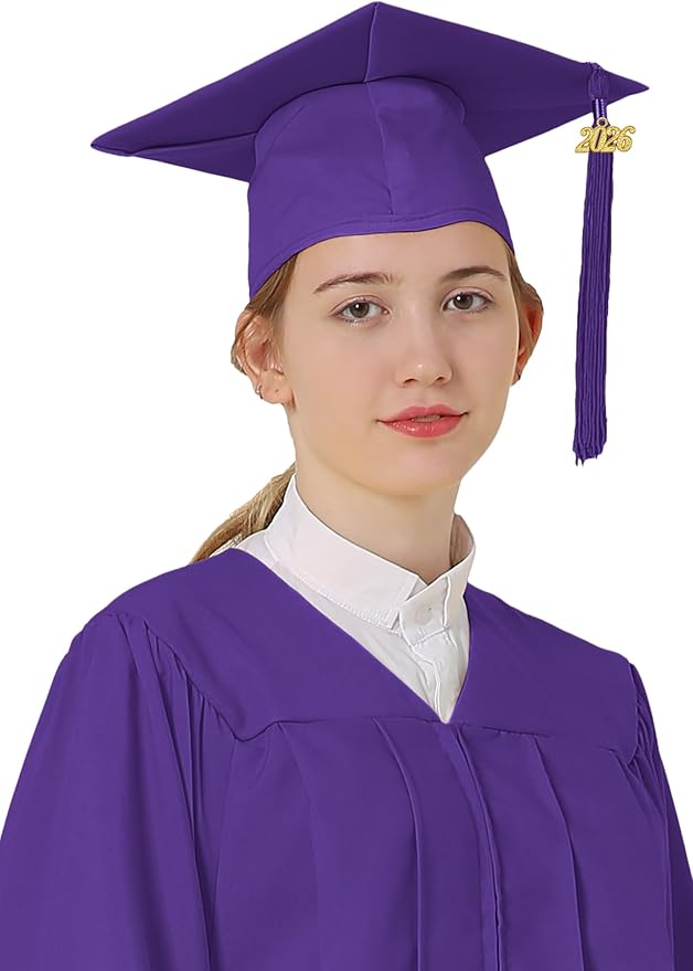 GraduatePro Matte Graduation Cap with 2026 Tassel for Adults High School and Bachelor Master 12 Colors