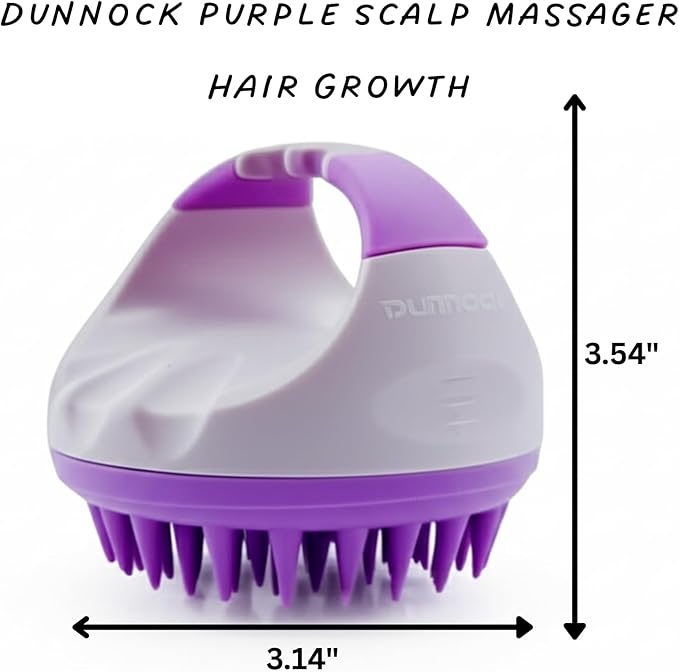 Dunnock Manual Scalp Massager & Shampoo Brush (Purple) Ã¢ÂÂ Designed to give You a Salon-Like Scalp Treatment at Home Turn Every Wash Dandruff Comb Into a Spa Experience Scalp Stimulator.