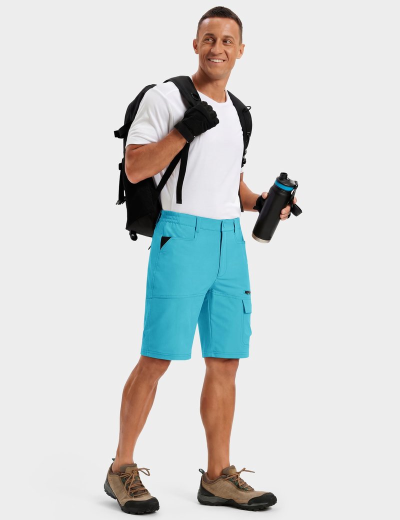 TACVASEN Shorts for Men Hiking Outdoor Shorts Quick Dry Casual Breathable Fishing Golf Dress Cargo Summer Shorts Ice Blue 40