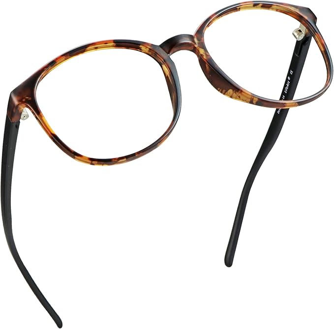 LifeArt Round Blue Light Blocking Glasses, Computer Glasses, Gaming Glasses, TV Glasses for Women Men (Tortoise, 3.75 Magnification)