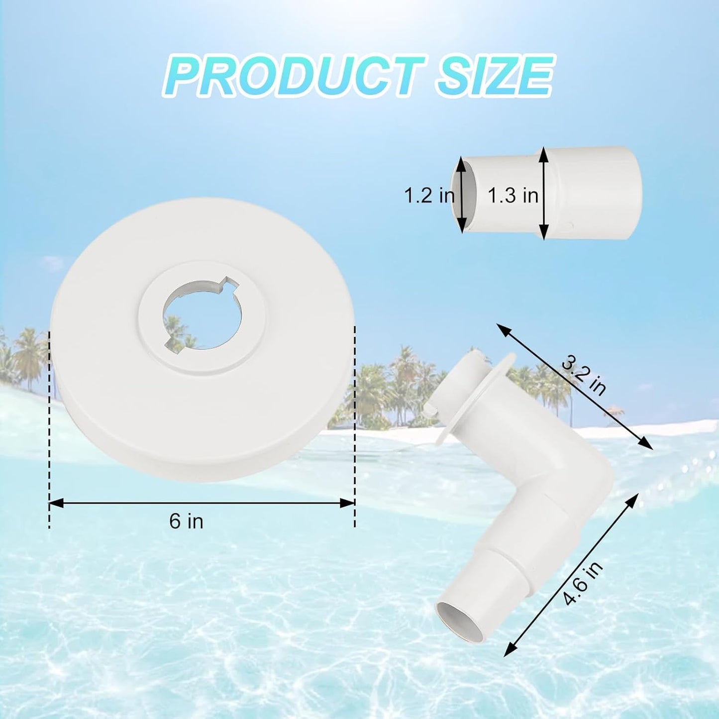 GZJoSum SP11041 Pool Skimmer Vacuum Plate for Hayward Swimming Pool Skimmer SP1090, SP1091, SP1092 Above Ground Pool Skimmer Vacuum Plate with Skim Vac 1 1/4” and 1 1/2” Combo Hose Elbow Adapter