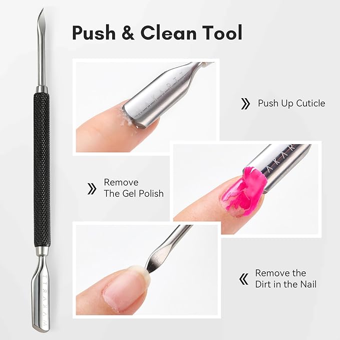 Makartt Cuticle Trimmer Set: Professional Cuticle Nipper and 2 Cuticle Pushers, Stainless Steel Manicure Tools for Nail Care and Prep, 7mm Precision Jaw, Ergonomic, Washable and Portable (Black)