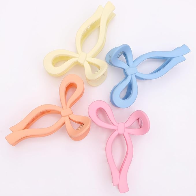 4 Pcs Bow Hair Clips Elegant Hair Claw Butterfly Hair Accessories for Girls Nonslip Butterfly Clips Hair Styling Accessories for Women