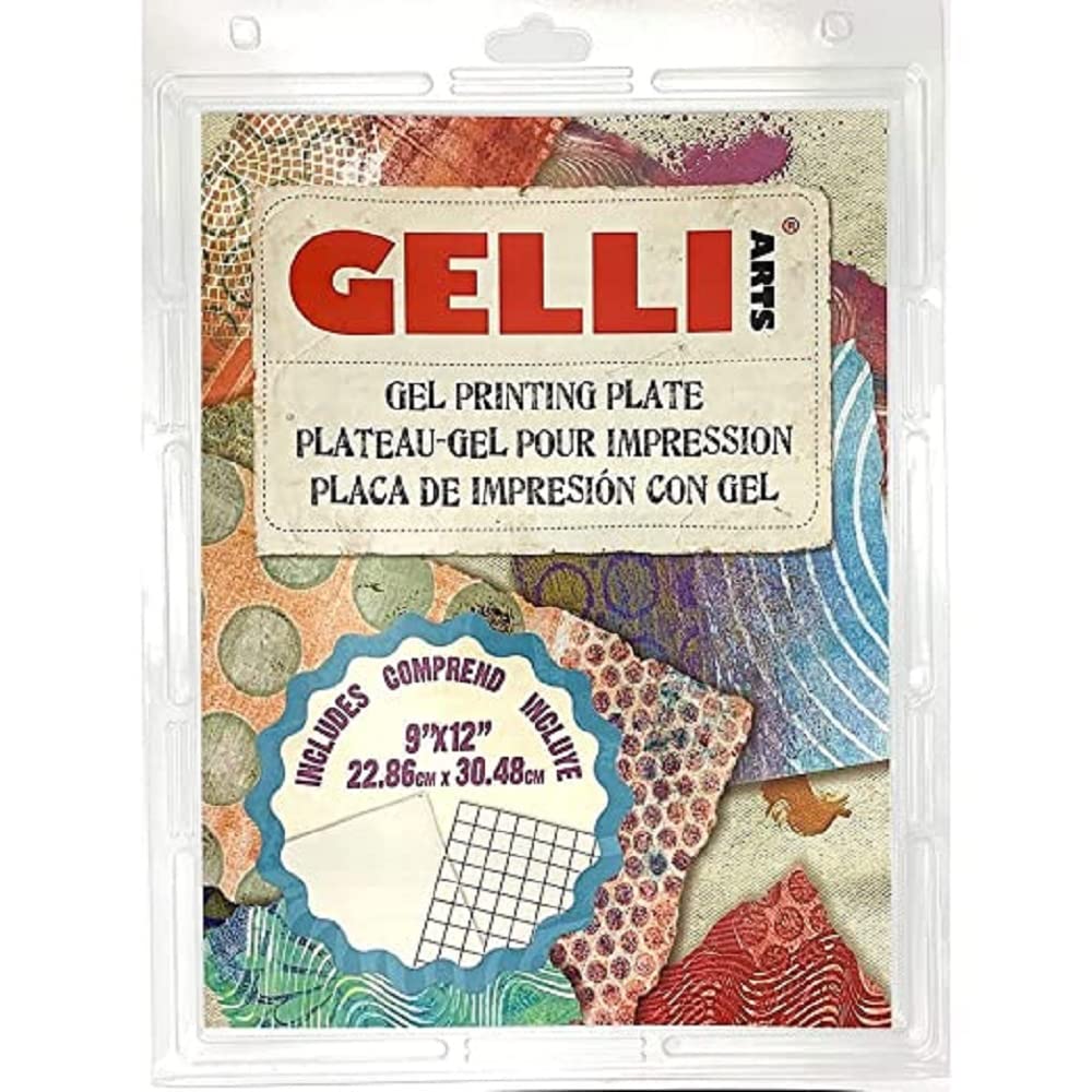 Gelli Arts Gel Printing Plate - 9" X 12" Reusable Gel Printing Plate, Printmaking Supplies, Monoprinting at Home, Arts and Crafts