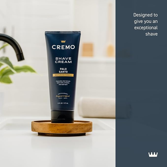 Cremo Palo Santo Shave Cream,Astonishingly Superior Ultra-Slick Shaving Cream for Men,Fights Nicks,Cuts and Razor Burn,6 Fl Oz,(Pack of 2)