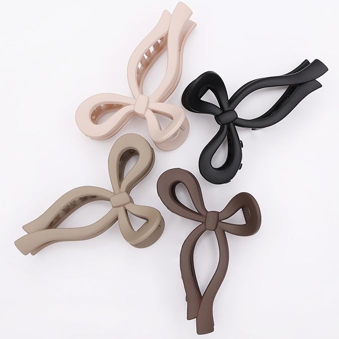 4 Pcs Bow Hair Clips Elegant Hair Claw Butterfly Hair Accessories for Girls Nonslip Butterfly Clips Hair Styling Accessories for Women