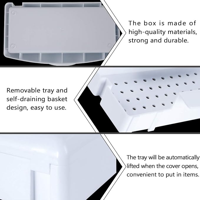Gusnilo Nail Art Tools, Plastic Storage Box for Nail Tools,Manicure Tool, Tweezers, Hair Salon, Spa and Trimmer Manicure Equipment (1 piece, White)