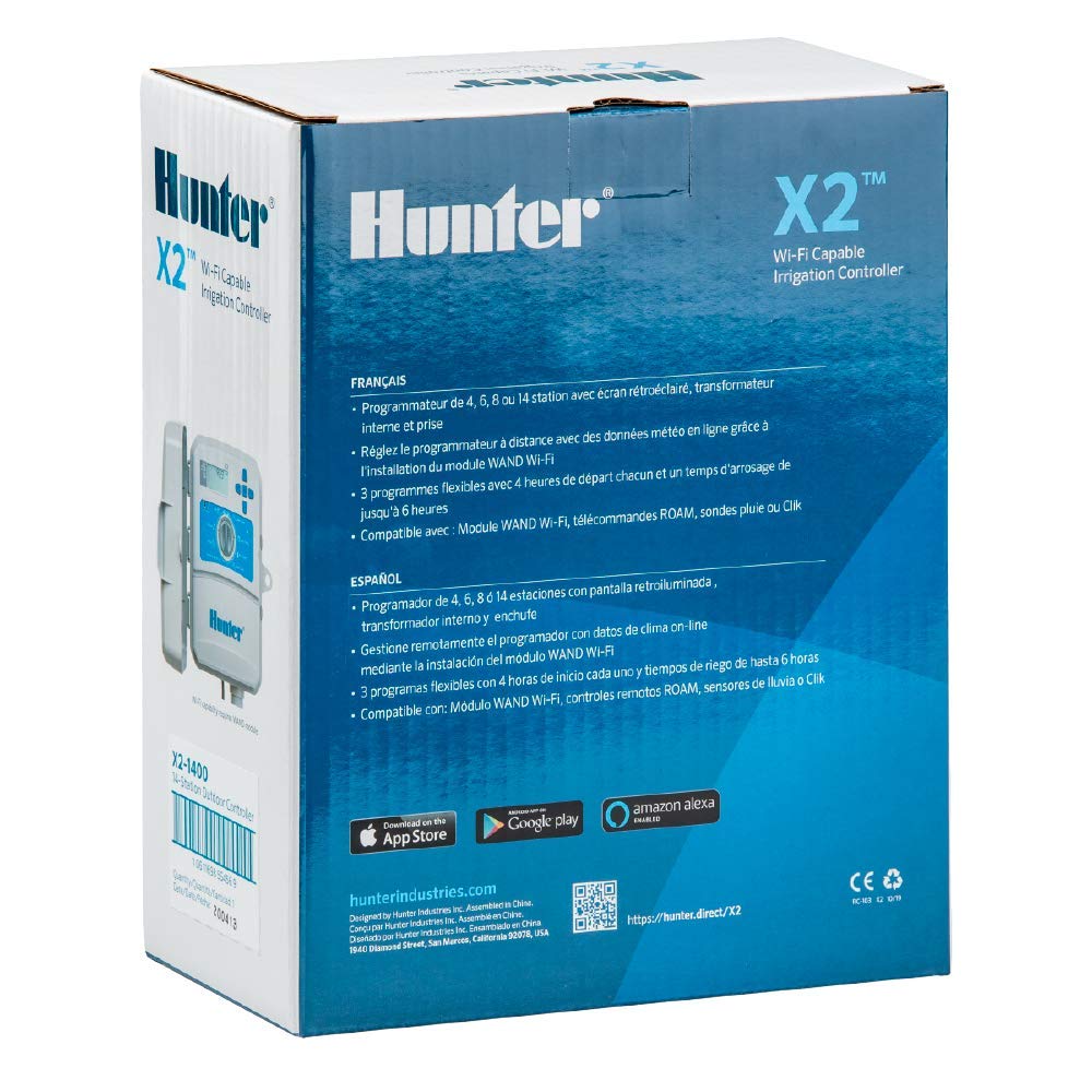 Hunter Industries Hydrawise X2 6-Station Outdoor Irrigation Controller, white