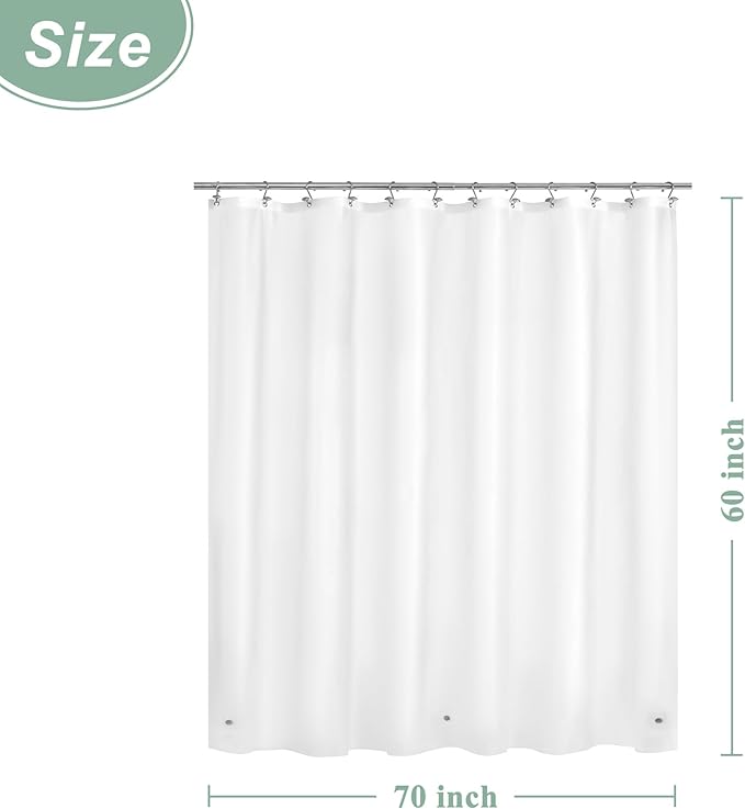 Mrs Awesome Frost Shower Curtain Liner with 3 Magnets, 70x60 Frosted PEVA Shower Liner, Light Weight Plastic Shower Curtain for Bathroom, Waterproof,Frost
