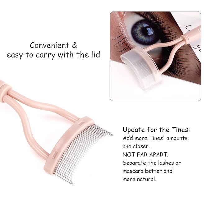 Eyelash Separator Eyelash Comb Lash Separator Tool MSQ Mascara Brush Eyelash Brush Separator Arc Designed Mascara Applicator With Cover, Naked (Includes a Mascara Wand)