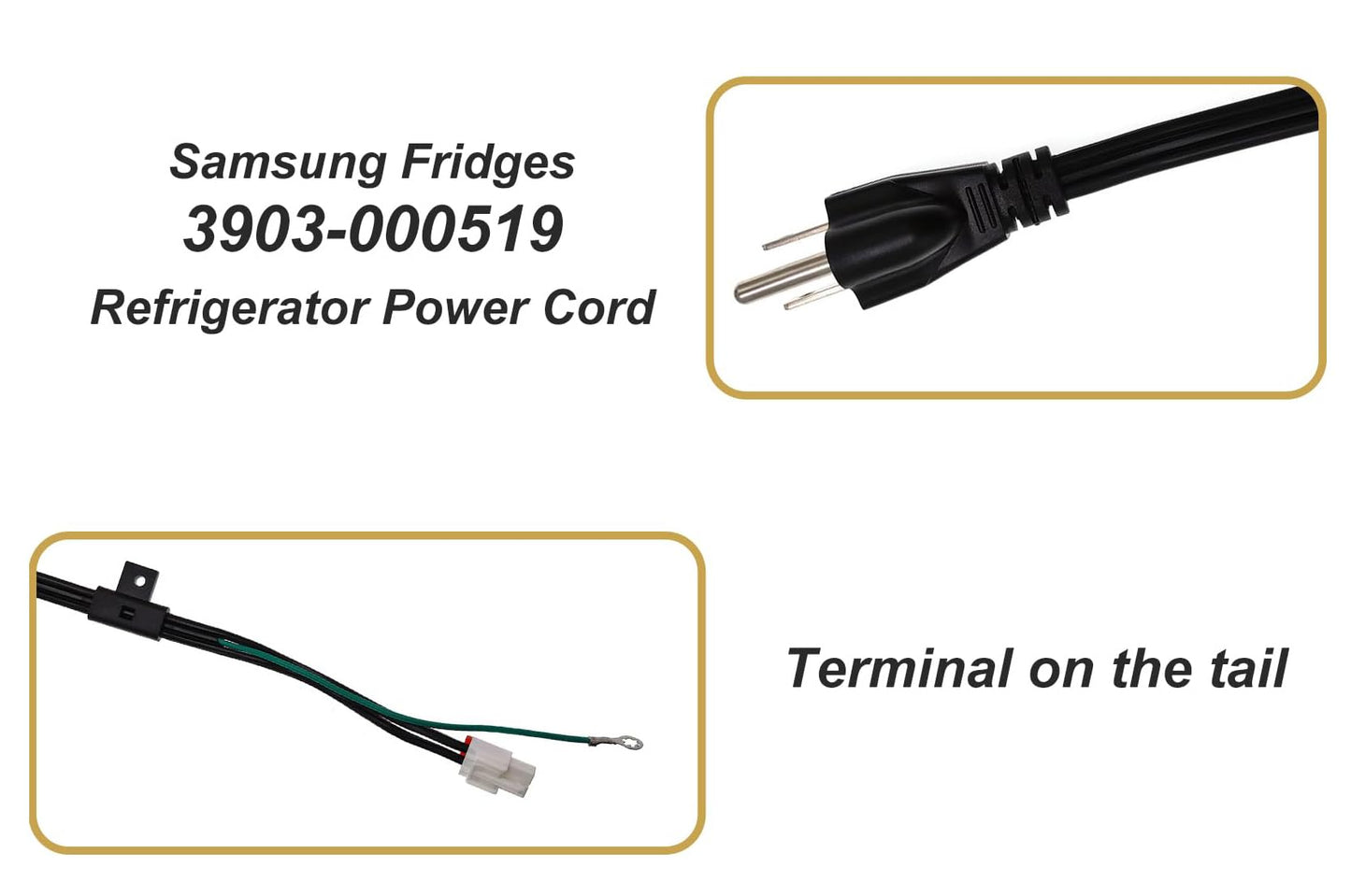 3903-001003 Refrigerator Power Cord for Samsung, 3903-000519 Fridge Power Cord for Kenmore Elite, Compatible with RF28T5001SR RH29H8000SR RF28HMEDBSR 3903-000796 etc