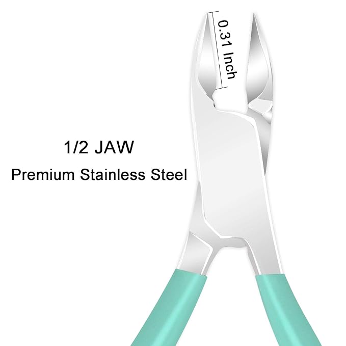 Ejiubas Cuticle Trimmer with Cuticle Pusher Cuticle Nipper Professional Grade Stainless Steel Cuticle Remover Cutter Clipper Durable Pedicure Manicure Tools (Green)