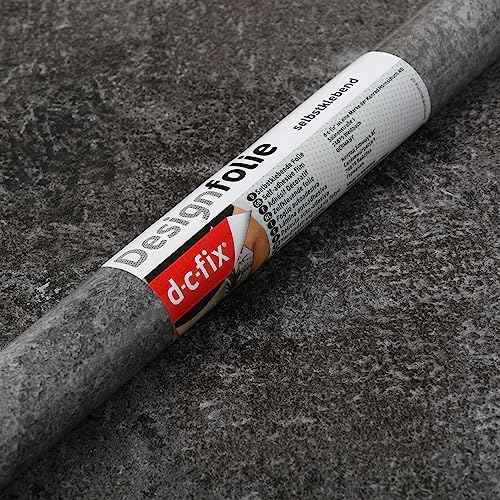 d-c-fix 346-0583 Decorative Self-Adhesive Film, Slate Grey, 17" x 78" Roll